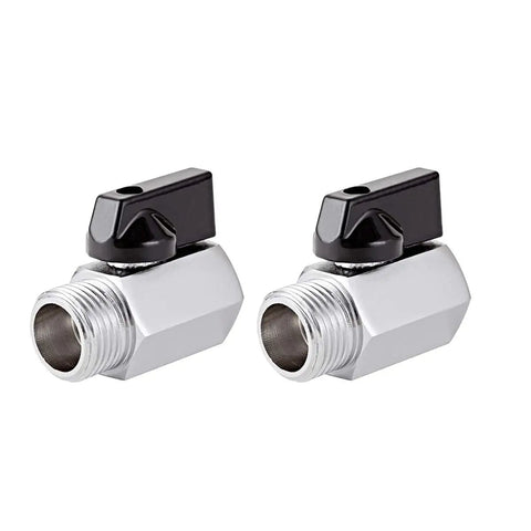 Two Pack Brass Mini Ball Valve One Half Inch NPT Female To Male Thread Shut Off Valve Beefy Aluminum Handle Quarter Turn On Off Double Seal