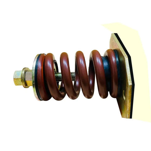 Heavy Duty Steel Spring Vibration Isolators With Knockout Performance 1322 Lb Capacity And 1 Inch Deflection brown spring mount side view