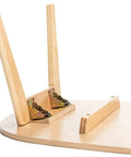 Wooden table legs with folding hinge for furniture with self locking mechanism, 90 degree and zero degree adjustable, assembled view