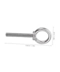 M10x60 Stainless Steel Threaded Eye Bolt Kit With Nuts And Washers Built Tough Heavy Duty Long Reach Shackle for rigging, size 4.4cm x 3cm.