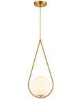 Cool Satin Brass Glass Globe Pendant Light With Frosted Milk Glass Shade for kitchen, dining, and bedroom, modern farmhouse style