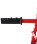 Close-up of the grip handle on the Heavy Duty Drum Cradle With Wheels Handles 600lbs Moving 55 Gallon Barrels for easy maneuvering.