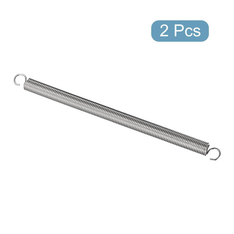 Extended dual-hook tension spring, 2 pcs, 3/8 in x 6-1/2 in, 0.047 in spring steel
