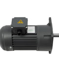 Side view of Beefed-Up AC Gear Motor 400W 1/2HP Electric Gear Reducer With Variable Speed, durable aluminum housing and vertical mount.