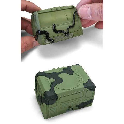 Camouflage Elastic Masking Putty For Airbrushing And Modelling Reusable 80g Elastic Patch shown on green model vehicle
