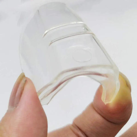 30 Pairs Clear Safety Glasses Side Shields, Slip On TPU Shields That Fit Medium To Large Eyeglasses Frames held between fingers