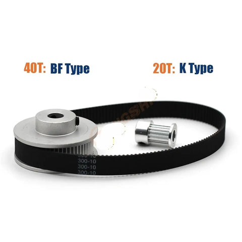 Awesome 2GT Timing Pulley Kit With 40 Teeth And B14mm Bore For Smooth Motion Control Plus Includes 300mm Belt And Tensioning Wheel For Your CNC Project, 40T BF type