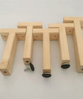 Adjustable T Shaped Furniture Leg Set for Beds, Cabinets and Tables, Solid Wood Built Tough Heavy Duty Replacement Legs on white background