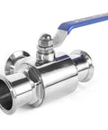 Badass Stainless Steel Sanitary Ball Valve With PTFE Lining And Locking Handle For Heavy Duty Fluid Control, front view