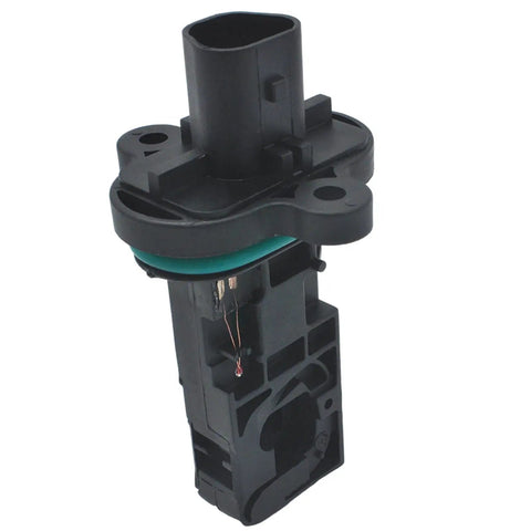 Mass Air Flow Sensor MAF 0280218254 Compatible With Chevy Trax Sonic Cruze Orlando Volt ELR 2011 To 2019 1.4L 1.6L 1.8L 2.4L L4 Engine Direct Fit Replacement Part shown vertically with black plastic casing.
