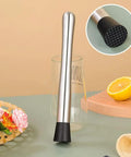 10 Inch Cocktail Muddler Set With 2 Stainless Steel Muddlers And 2 Long Handle Mixing Spoons For Mojitos And Fruit Drinks Home Bar Tool In Silver