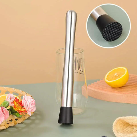 10 Inch Cocktail Muddler Set With 2 Stainless Steel Muddlers And 2 Long Handle Mixing Spoons For Mojitos And Fruit Drinks Home Bar Tool In Silver