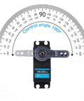 Front view of ZOSKAY 35kg high-torque coreless servo with metal gears and blue label, 180° rotation