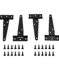 Beefy Heavy Duty T Hinges Galvanized Iron Door Hinges With Screws 6 Inch Black 4 Pack For Shed Fence Gate Barn Wood Box Rust Proof