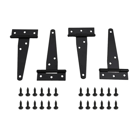Beefy Heavy Duty T Hinges Galvanized Iron Door Hinges With Screws 6 Inch Black 4 Pack For Shed Fence Gate Barn Wood Box Rust Proof