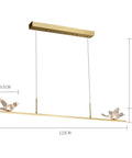 Knock Out Your Home Game With This Fresh Postmodern Bird Ceiling Pendant Light Featuring Polished Brass Chandelier Design Perfect For Living Room Bedroom Dining Room Aisle Decor 123 Cm Long Durable Anti Corrosion Hanging Lamp, showing dimensions and details.