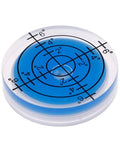 Round Bubble Level 32mm 12 Pack Circular for spirit Levels for acrylic with blue liquid and degree markings.