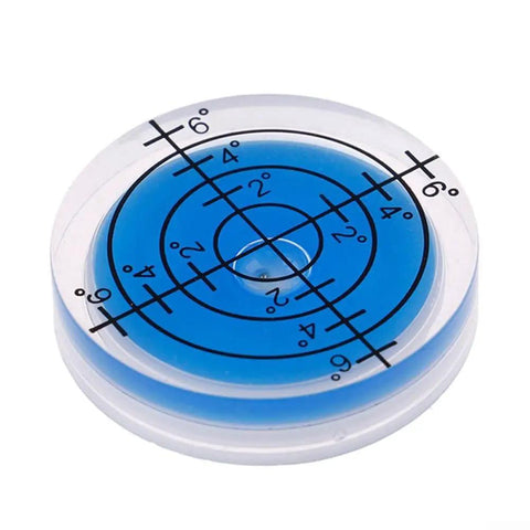Round Bubble Level 32mm 12 Pack Circular for spirit Levels for acrylic with blue liquid and degree markings.