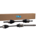 Two Front CV Axle Assemblies for Ford Fiesta 2011-2017 Manual Transmission - Driver and Passenger Side Replacement Kit, Premium-Grade, Ready to Install, Built for SE Titanium and Other Trims, Durable OE-Quality Bearings, shown with box