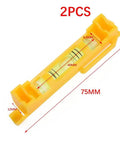 Hanging For Spirit Level Set 2 Pack Hanging For Spirit Level, yellow plastic, 75mm, portable measuring tool for alignment