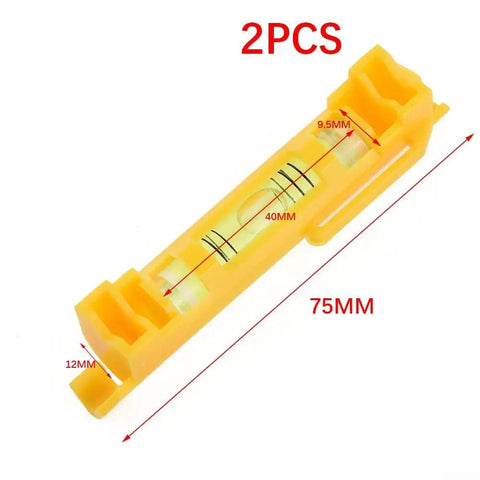 Hanging For Spirit Level Set 2 Pack Hanging For Spirit Level, yellow plastic, 75mm, portable measuring tool for alignment