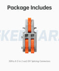 20Pcs Mini Electrical Wire Connectors For DIY Splicing Into 4 6 8 9 10 Way Butt Terminal Blocks shown in packaging