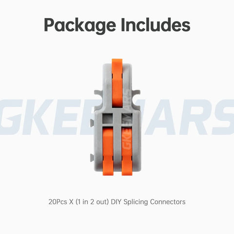 20Pcs Mini Electrical Wire Connectors For DIY Splicing Into 4 6 8 9 10 Way Butt Terminal Blocks shown in packaging