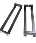 Door Handle Stainless Steel Square Tube Matte Black For Glass And Wooden Doors Anti Push Design displayed side by side