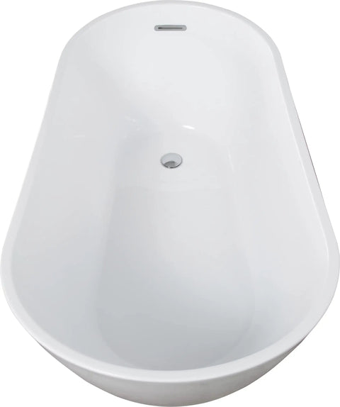 Heavy Duty Acrylic Bathtub Drain Kit With Overflow Featuring Corrosion Resistant Piping And Leakproof Design Built Tough For No Fuss Bathroom Upgrades And Smooth Reliable Everyday Performance, top view of white acrylic soaking tub.