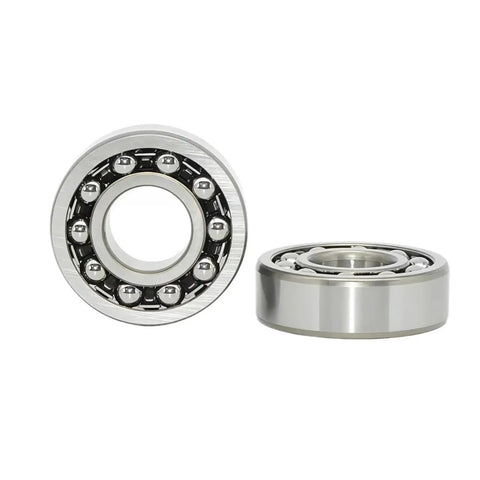 Tough As Nails Heavy Duty Double Row Spherical Roller Bearing Self Aligning Precision Machined Chrome Steel Construction for Industrial Gearboxes and Axles Rock Solid, showing front and side views.
