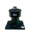 Tough As Nails Unhoused Steel Spring Mount Vibration Isolator Rated For 2755 Pounds With 1 Inch Deflection Built Like A Tank For Heavy Duty Machinery Pack Of Four Green Kits Ready To Roll, showing green spring with black base.