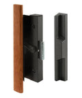 Dope Black Diecast Sliding Door Handle With Wood Grip, Reversible For Right Or Left Doors, Easy Upgrade For Closets And Cabinets, Durable Metal Hardware, Model C 1126, Single Pack