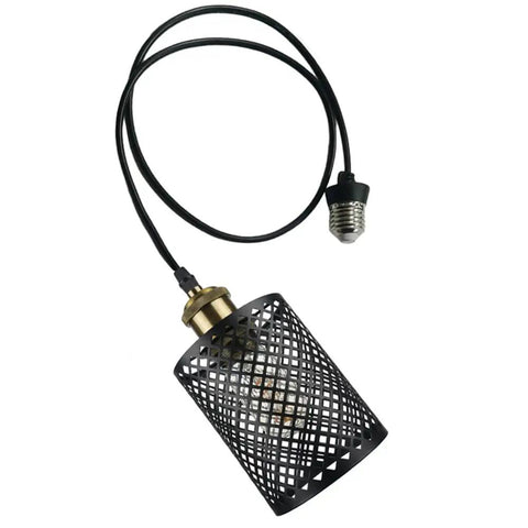 No Sweat Screw In Recessed Light Conversion Kit With E26 Adapter And Dimmable Helix Bulb in a black decorative pendant design.