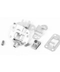 Knock Out Side Mount Drawer Lock Set For Desks And Cabinets Secure Three Linked Metal Latches With Spare Keys straight shot install parts including metal latches and screws.