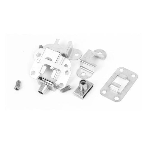 Knock Out Side Mount Drawer Lock Set For Desks And Cabinets Secure Three Linked Metal Latches With Spare Keys straight shot install parts including metal latches and screws.