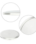 Five stainless steel 3-inch sanitary end caps with silicone gaskets for 91 mm tri-clamp ferrules