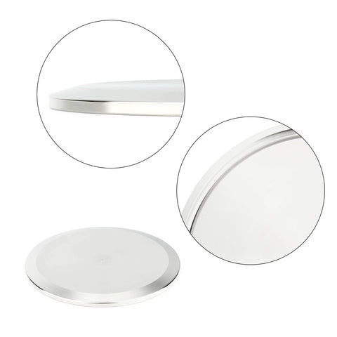 Five 3-inch 304 stainless steel sanitary end caps for tri-clamp fittings, multiple angles