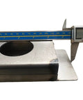 One And One Quarter Inch Steel Gate Lockbox For Gates And Fences With Secure Gate Access, fits 1.25 inch posts, shown with caliper