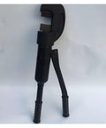 Heavy Duty Hydraulic Crimping Tool And Rebar Cutter With Handle, black steel, designed for cutting 4-27mm rods, compact design.