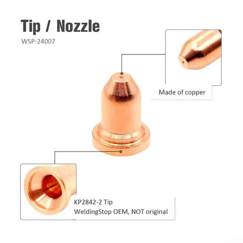 Copper nozzle WSP-24007 for Lincoln Plasma Torch Consumables Kit 16 Pcs For Tomahawk 375 LC25 KP2842 1 To KP2842 5