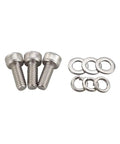 Screws and washers mounting hardware kit: three knurled-head screws with flat and lock washers