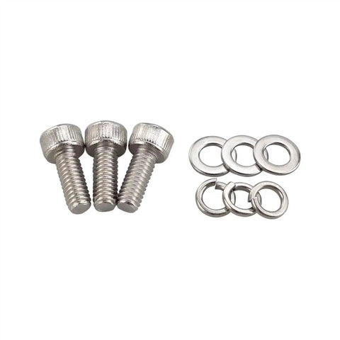 Screws and washers mounting hardware kit: three knurled-head screws with flat and lock washers