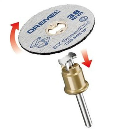 EZ SpeedClic Cutting Wheel Accessory Set With 12 Metal Cutting Discs For Rotary Multi Tool Fiberglass Reinforced 38mm Diameter 3.2mm Shank