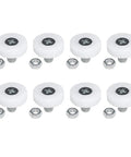 8 Pack 19Mm Drawer Rollers With Nuts Smooth Gliding Replacement Pulleys For Cabinets Sliding Doors And Furniture Heavy Duty Pom Nylon Wheels Silent Ride Hassle Free Install, featuring nylon wheels and nuts.