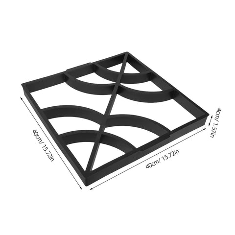 DIY Friendly Concrete Mold For Stone Path Pavers 15.72 Inch Square With 1.57 Inch Depth Reusable Stepping Stone Molds black plastic