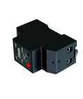 WiFi Energy Monitor Watt Meter with Breaker Switch and Phone App Remote Control, black compact design, front angle view