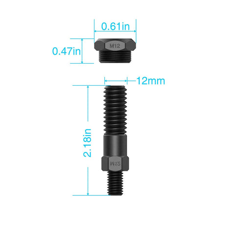 Replacement Mandrel For Rivet Nut Tool Rivnut Tool M12 Rivet Nut Mandrel And Nose Piece with dimensions