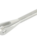Rock Solid Zinc Plated Steel Clevis With 1/2-20 Right Hand Threads Drop In Linkage Fitting featuring a smooth thread and open slot.