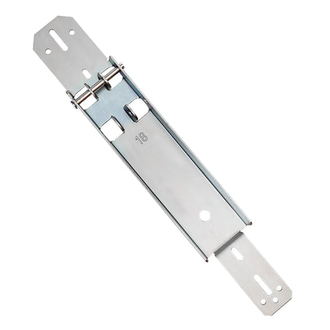 Heavy Duty Garage Door Reinforcement Bracket For Opener Installation DIY Repair Hookup Brackets With Clevis Pin Attaches To Top Panel For Most Openers 18 Inch, steel bracket with clevis pin and adjustable holes.