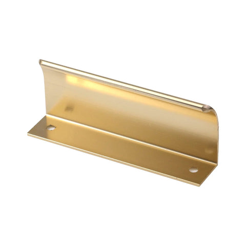 4 Pack Concealed Edge Pull Handles In Champagne Finish Aluminum Alloy Finger Pull Cabinet Handles For Kitchen Garage Drawers 92mm Length With 76mm Hole Spacing Durable One Piece Solid Base Easy Install